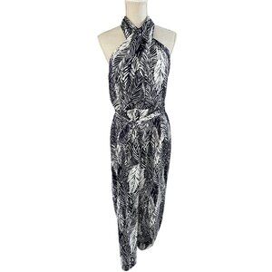 Club Monaco Black and White Halter Jumpsuit